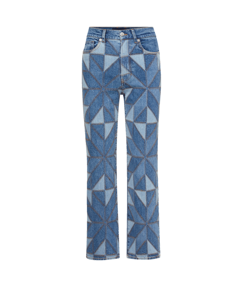Dylan Quilt-Print Straight-Leg Jean - Image 8