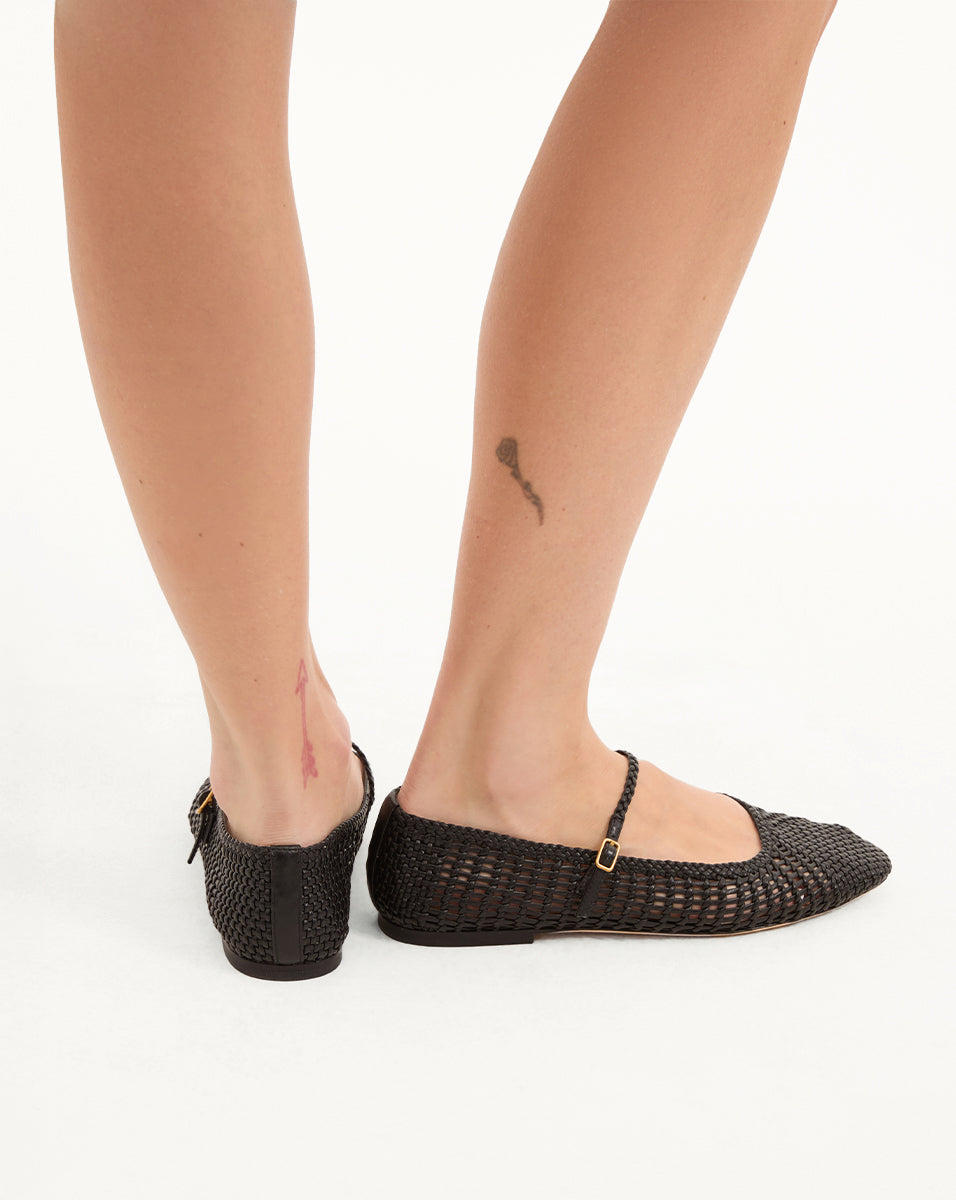 Ellie Woven-Leather Flat - Image 7