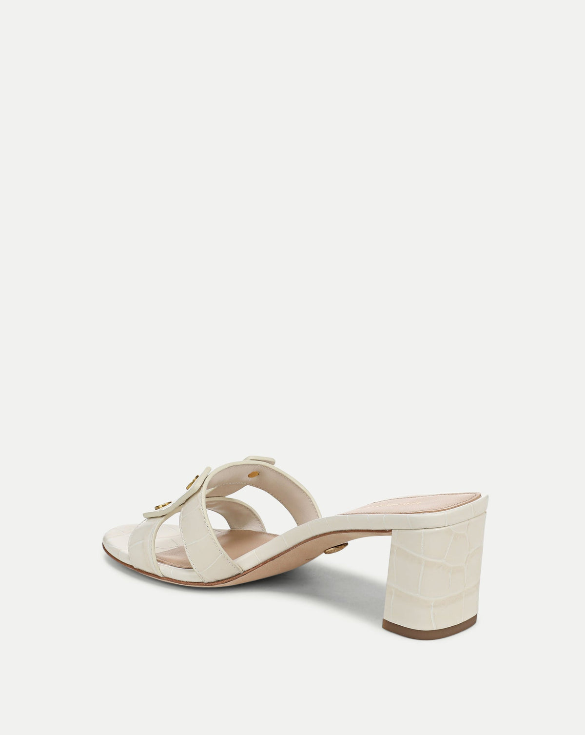 Via Croc-Embossed Mid-Heel Sandal - Image 5