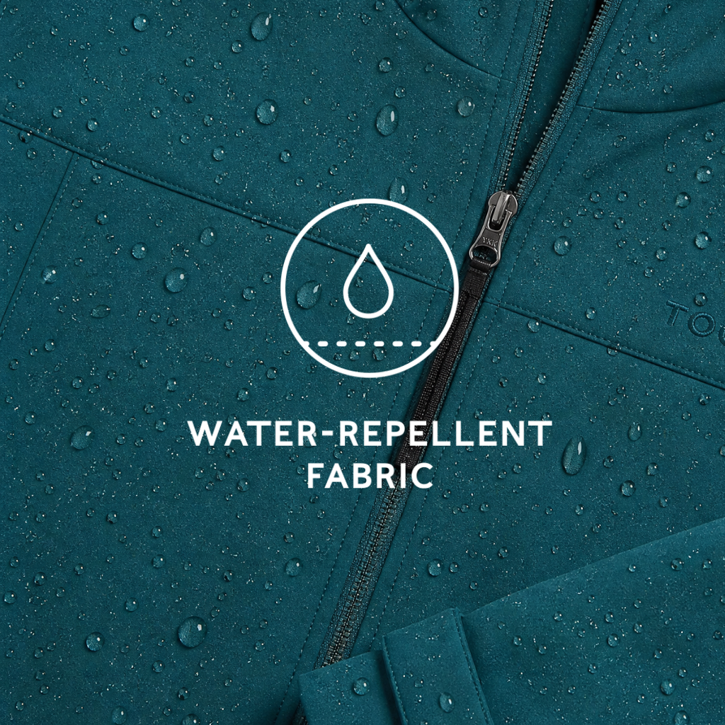 Keld Womens Long Shower Resistant Hooded Softshell Jacket - Petrol Green - Image 8