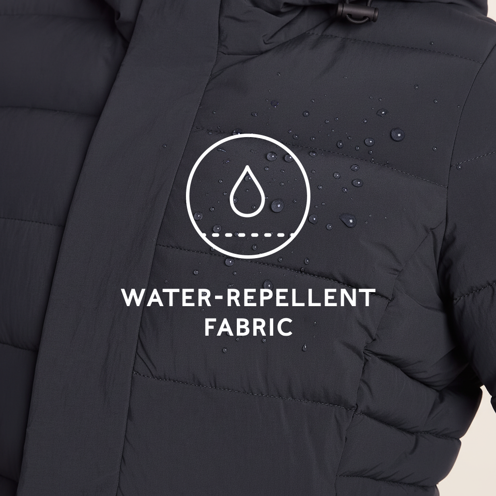 Kirkham Womens Long Shower Resistant Insulated Jacket - Dark Indigo - Image 8