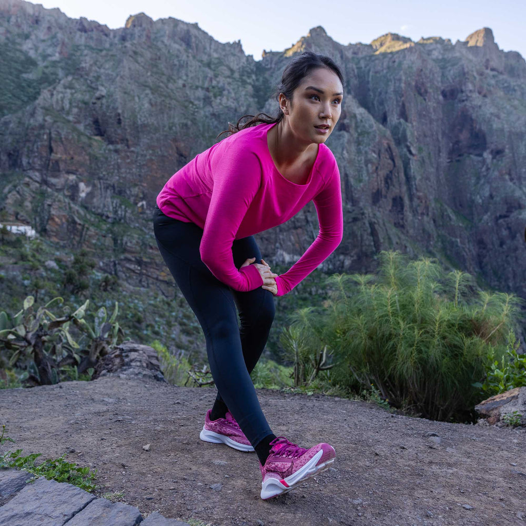 Knowles Womens Long Sleeve Tech Top - Vibrant Pink - Image 2