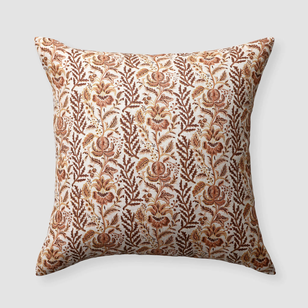 Lia Block Print Pillow - Clay