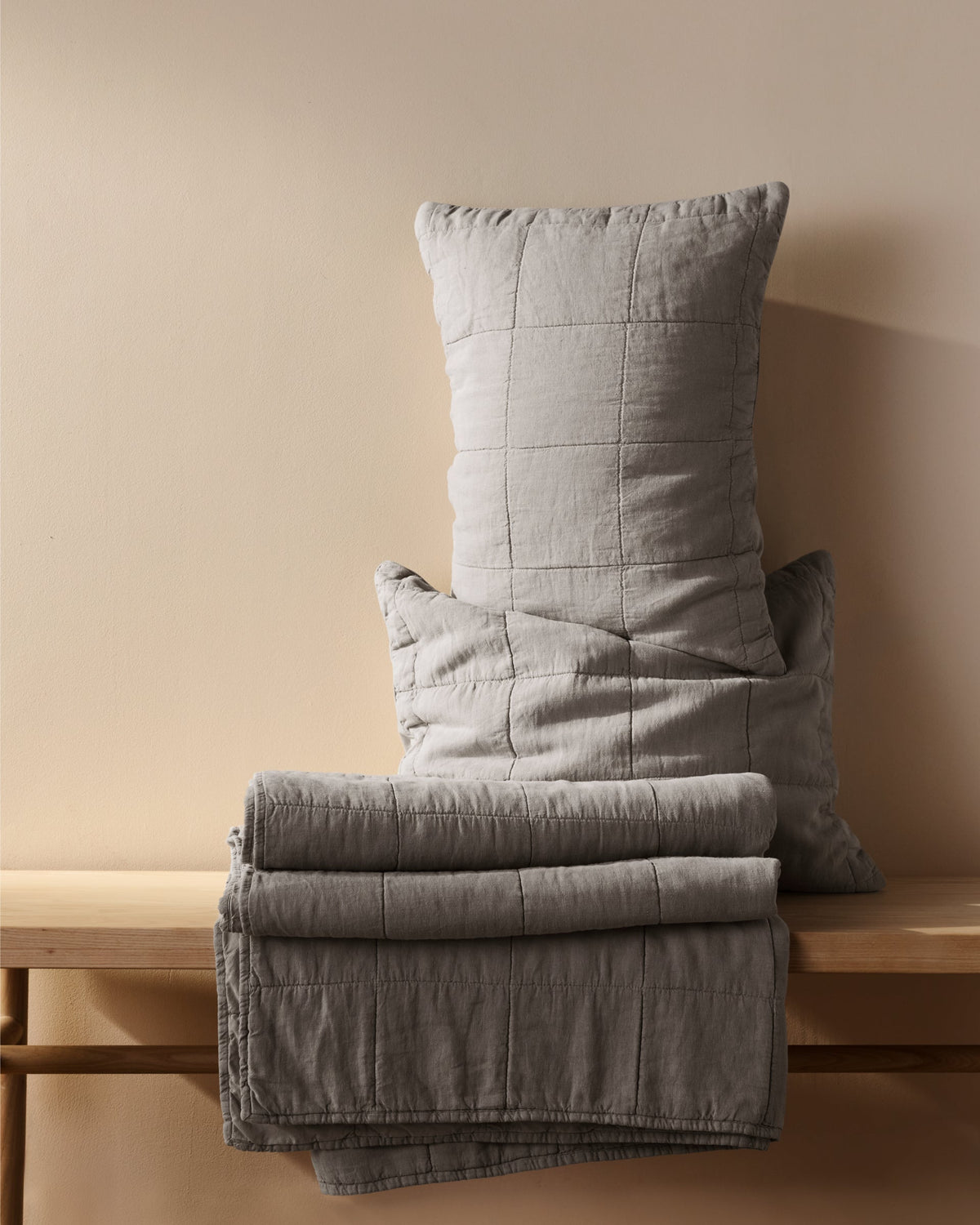 Linen Box Quilted Euro Sham (Pebble) - Image 5