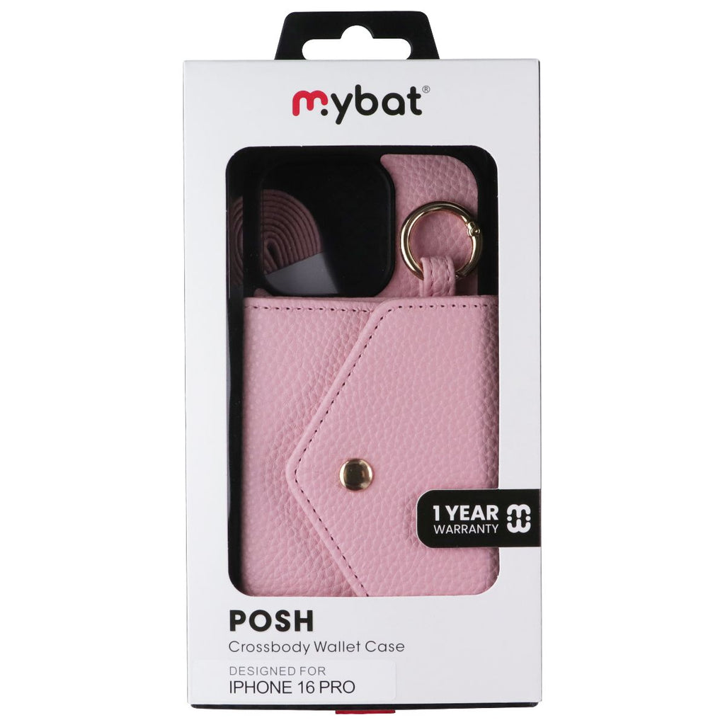 MyBat Posh Leather Crossbody Wallet Case for Apple iPhone 16 Pro - Pink - New