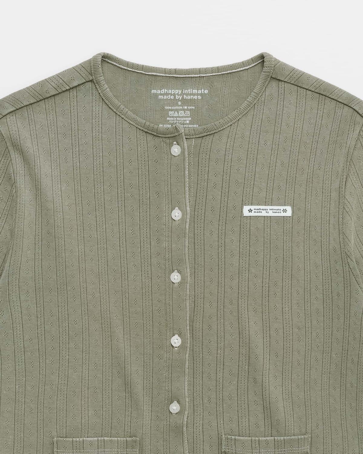 Hanes Pointelle Crewneck Cardigan - Image 2
