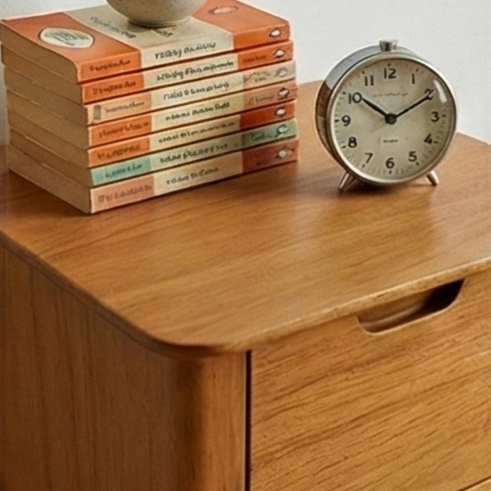 Norway Narrow Oak Bedside Table (Damaged) - Image 4