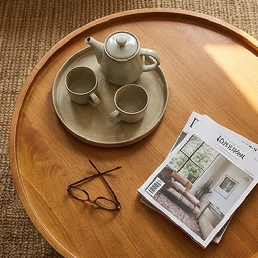 Norway Round Oak Coffee Table - Image 2