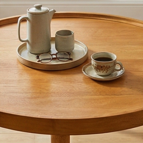 Norway Round Oak Coffee Table - Image 3