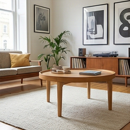 Norway Round Oak Coffee Table - Image 8