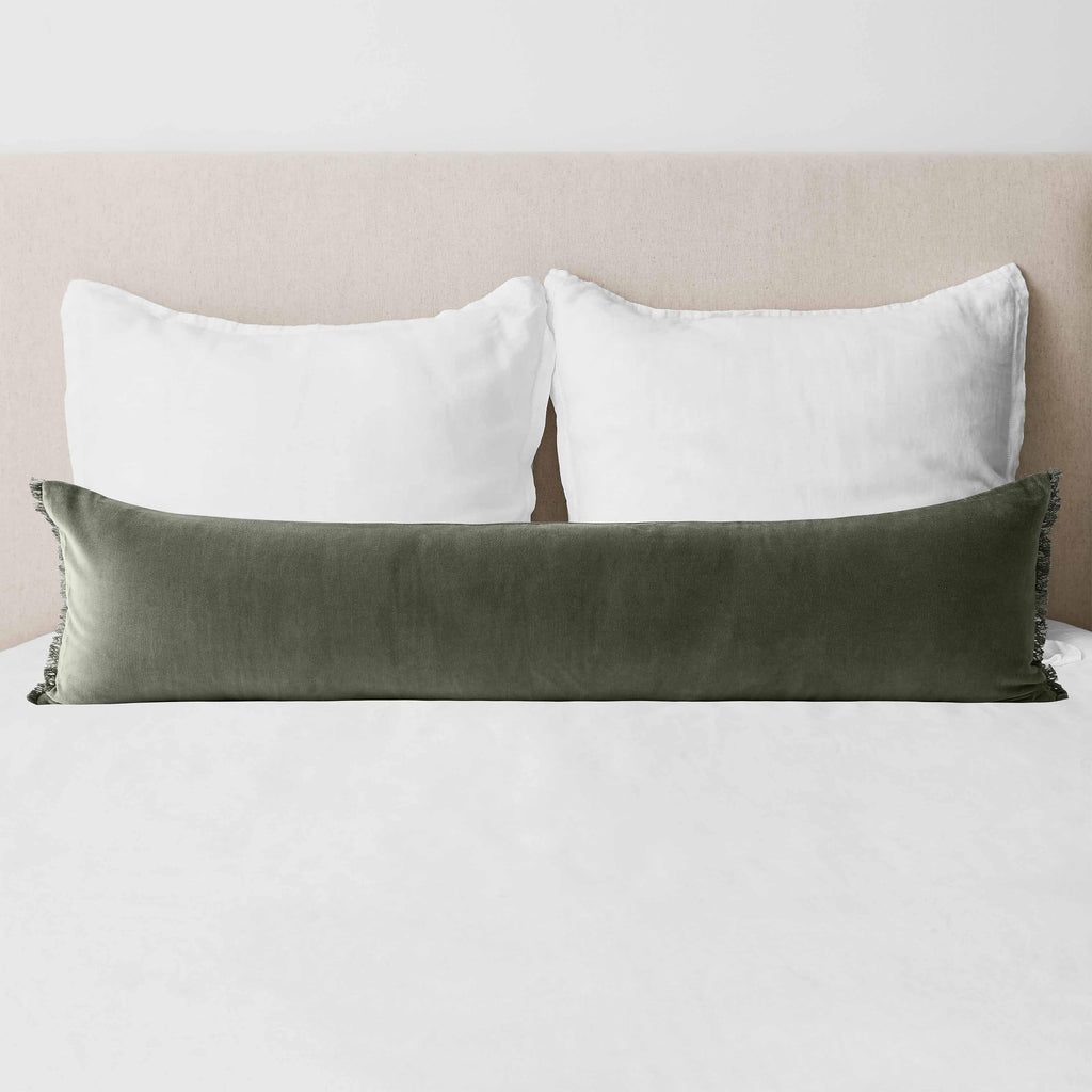 Naveta Velvet Lumbar Pillow - Emerald