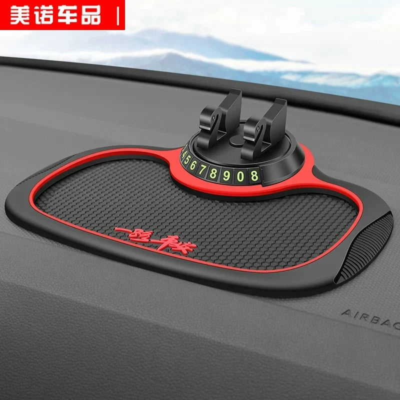 Suction Dashboard Car Mount - B- 25 safe trip Red★With parking card