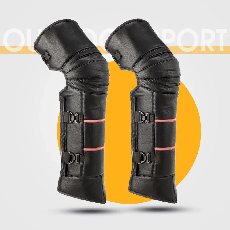 Nanjiren Winter Heattech PU Leather Kneepad - Long
