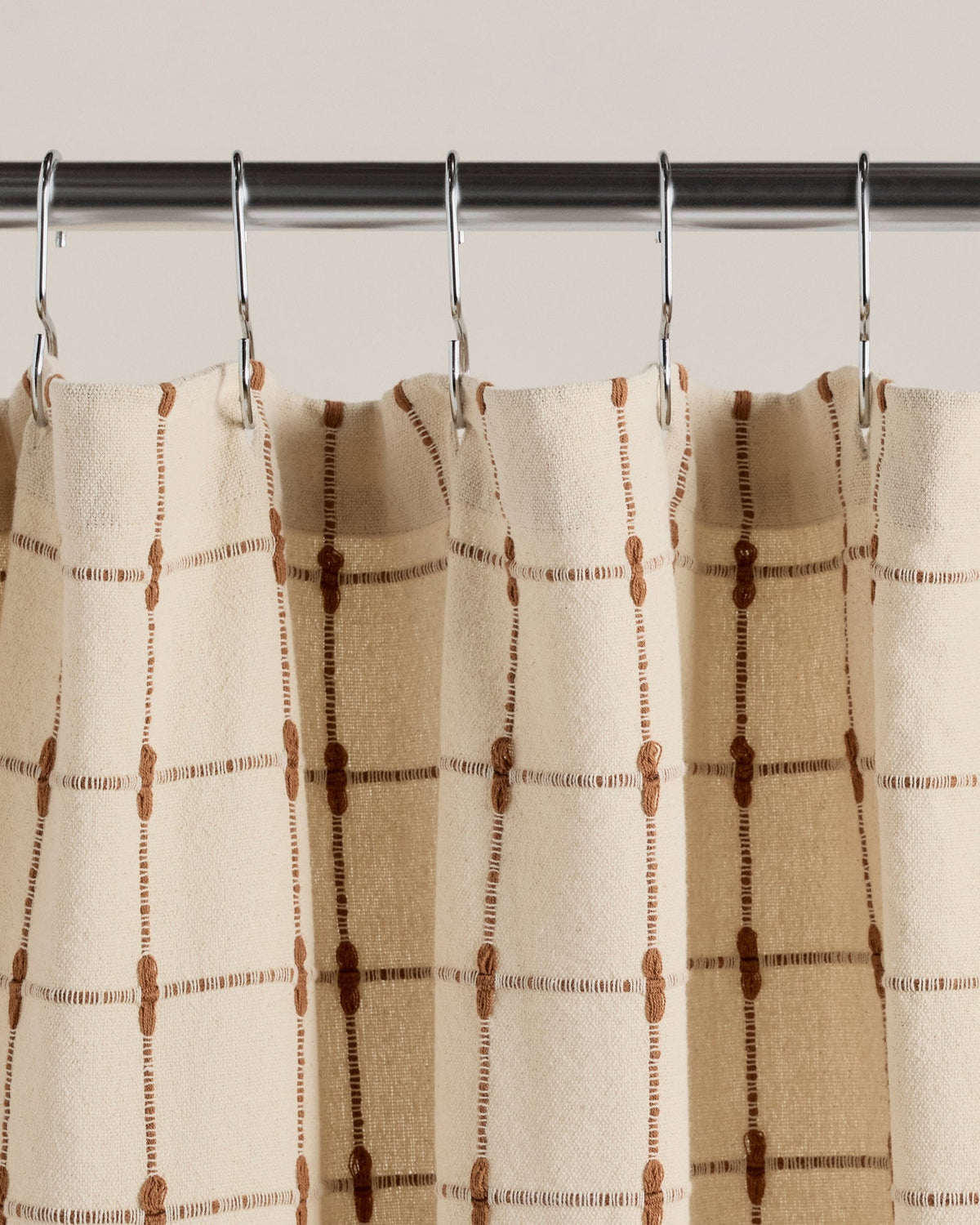 Organic Oasis Shower Curtain (Natural and Tobacco) - Image 3