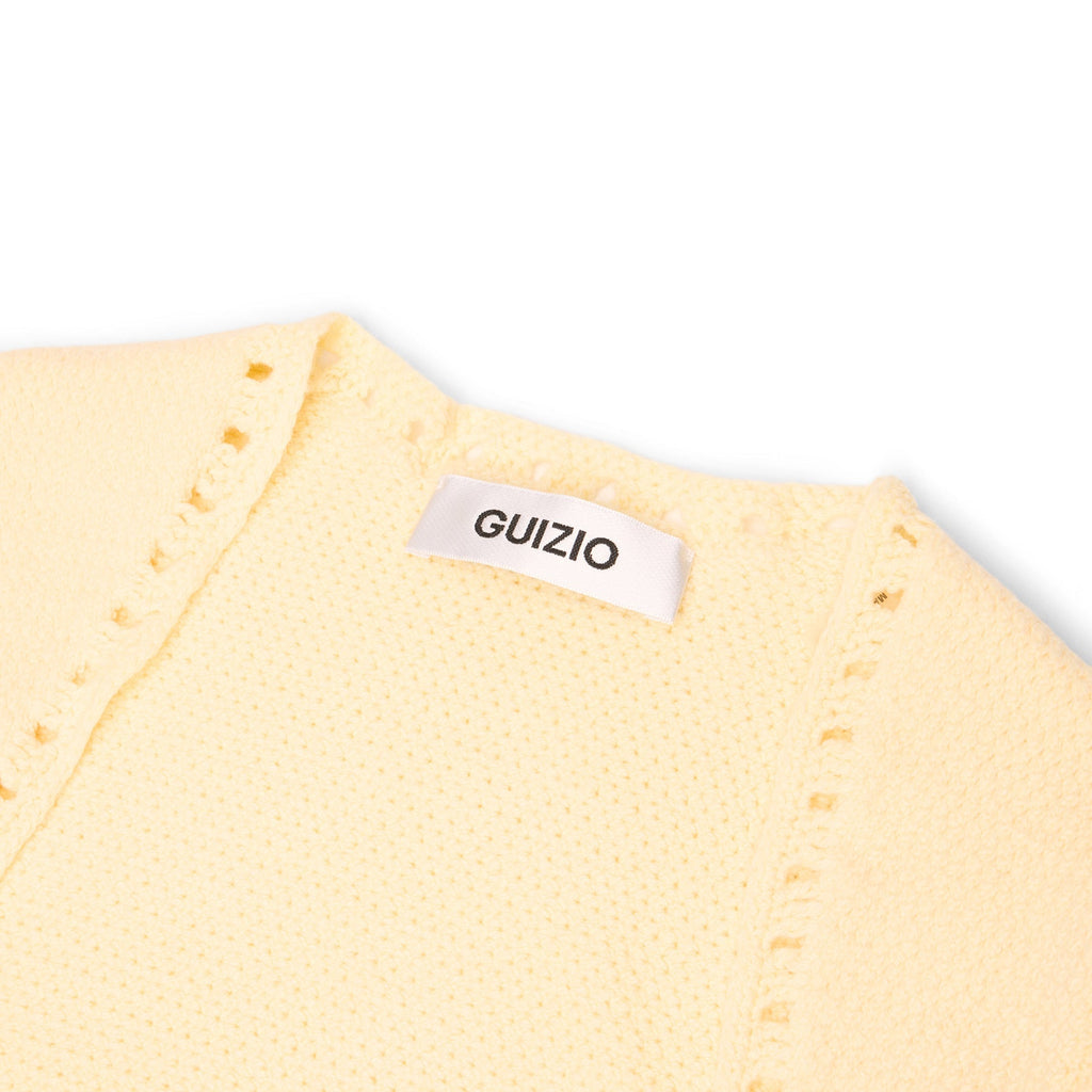 Danielle Guizio Crochet Ruffle Sleeve Bolero (Honey butter) - Image 3