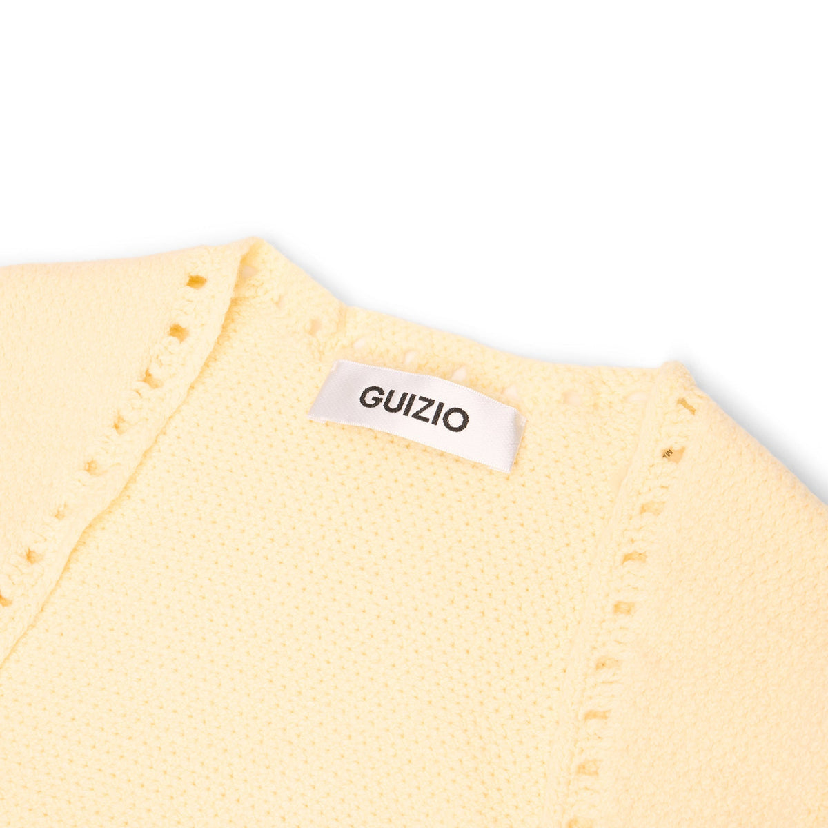 Danielle Guizio Crochet Ruffle Sleeve Bolero (Honey butter) - Image 3