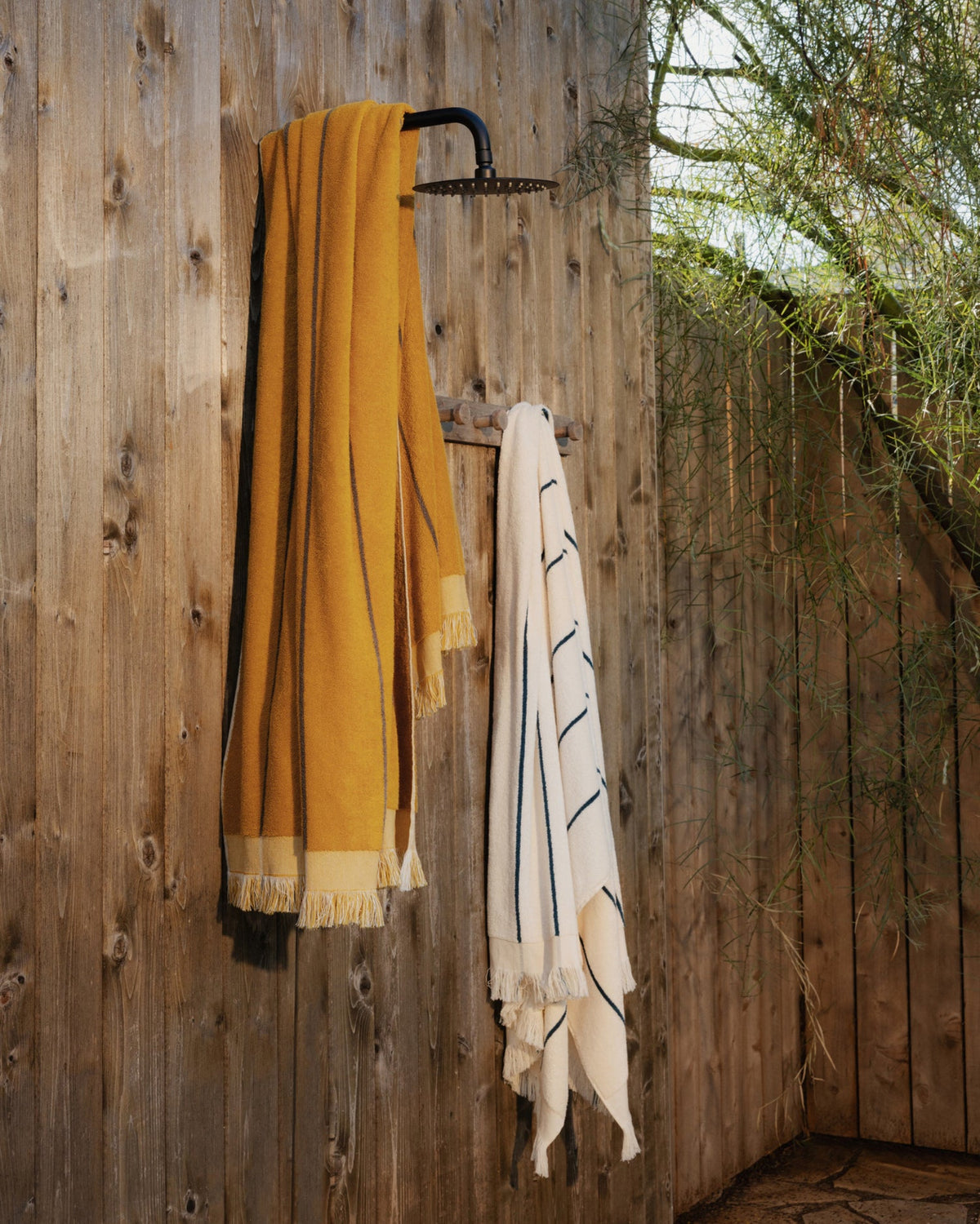 Bayside Beach Towel - FINAL SALE (Natural with Peacock) - Image 4