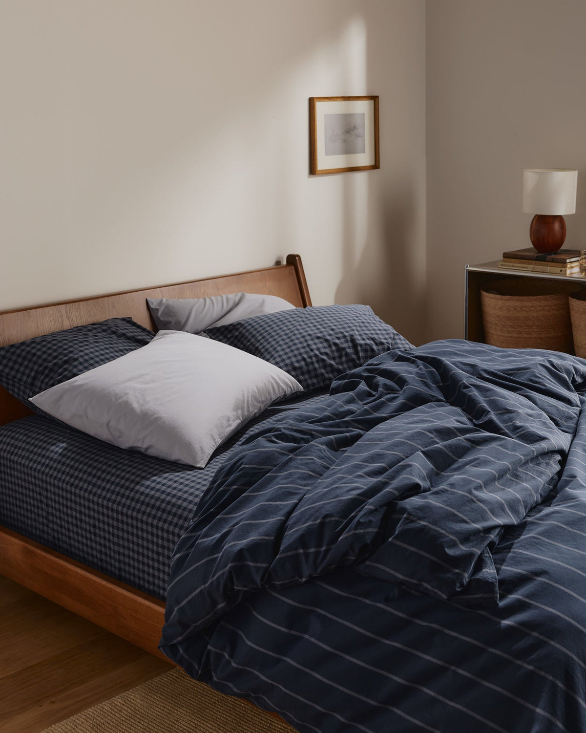 Brushed Cotton Fitted Sheet (Dusk Check) - Image 4