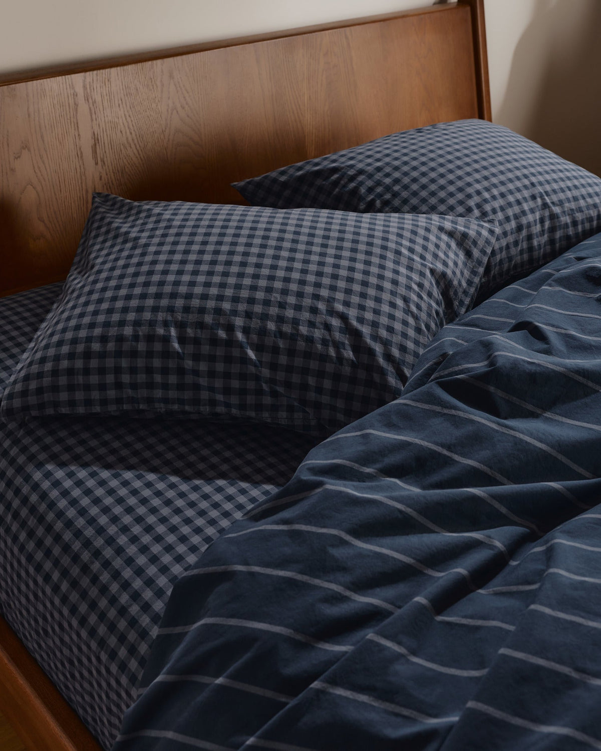 Brushed Cotton Fitted Sheet (Dusk Check) - Image 2