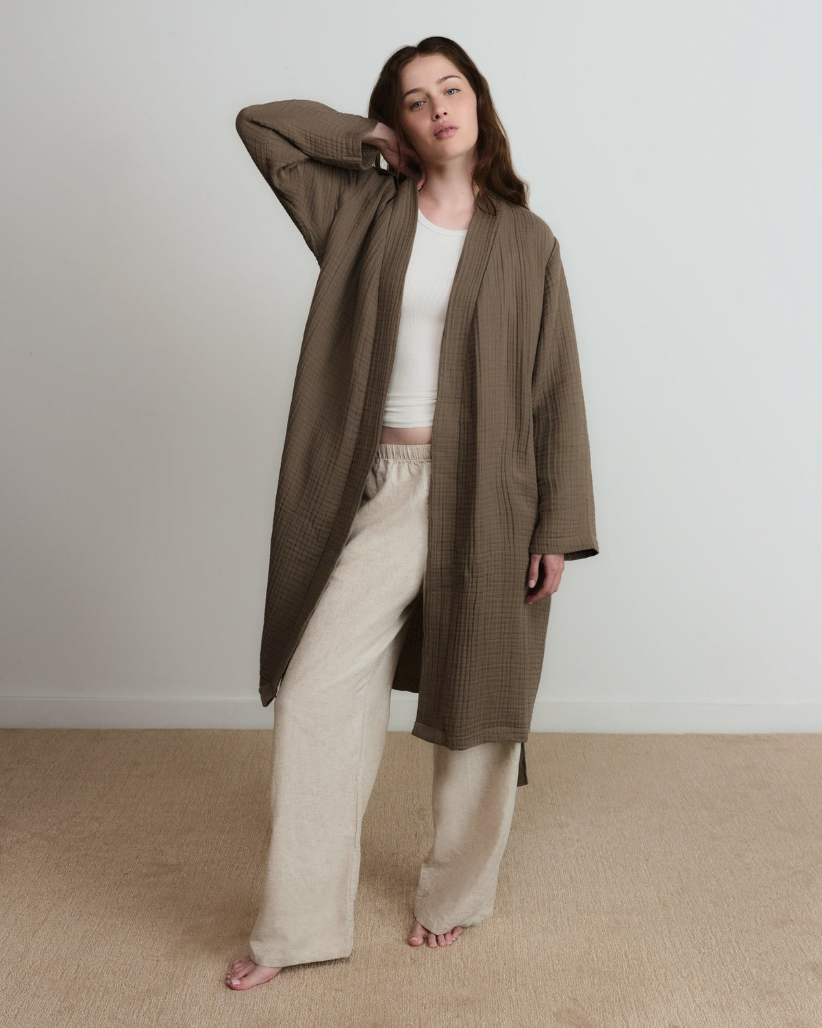 Cloud Cotton Robe (Warm Grey) - Image 5