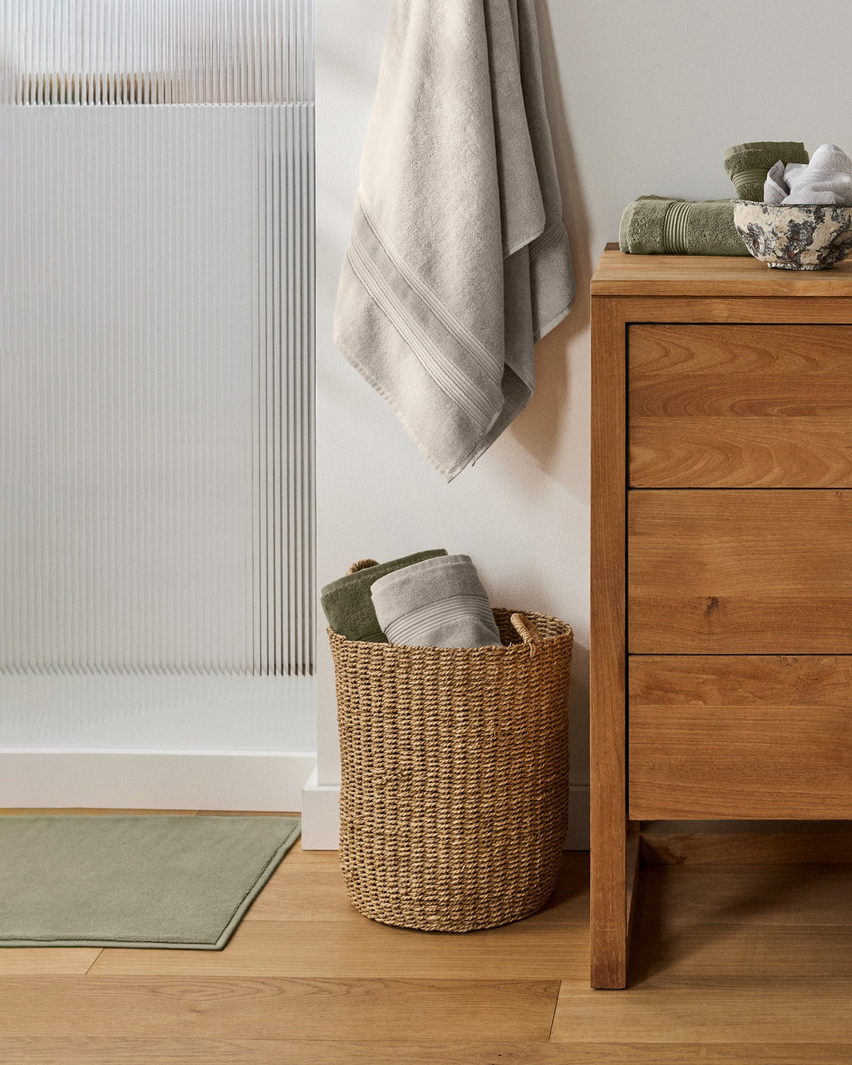 Classic Turkish Cotton Tub Mat (Thyme) - Image 4