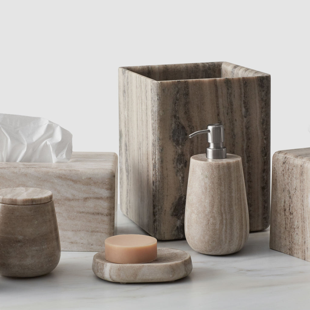 Riya Marble Wastebasket - Image 2