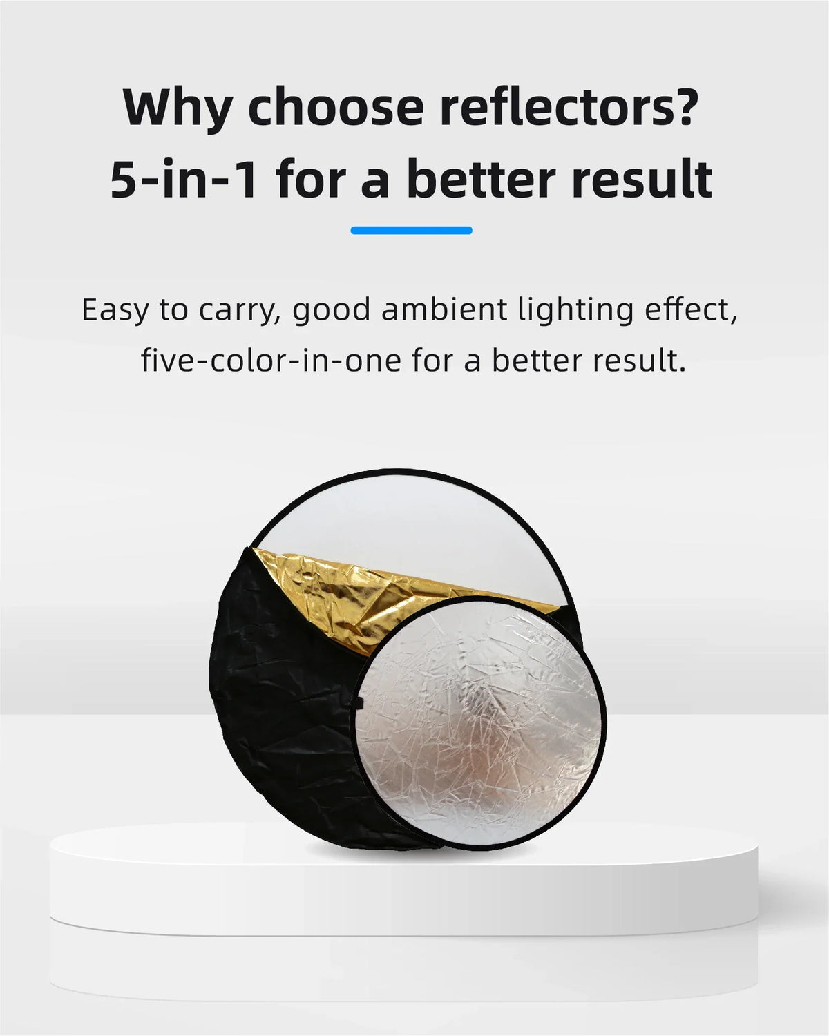 RF01 5-in-1 Collapsible Round Photography Reflector - Image 9