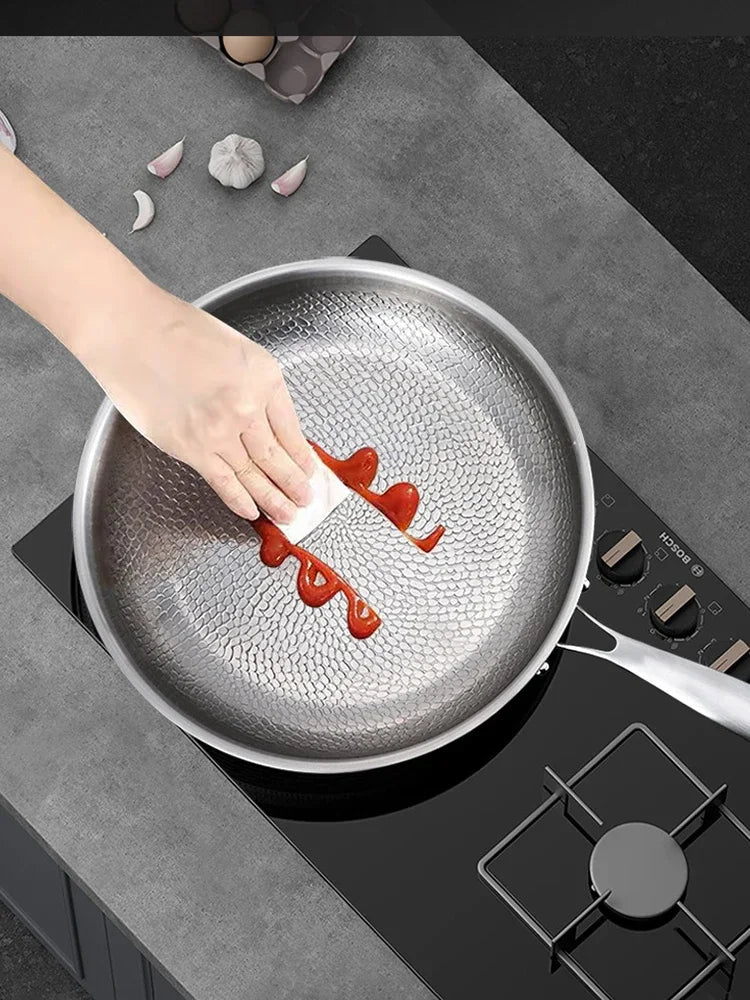 Titanium Frying Pan Thickened Non-Stick Non-Coating Hammer Pattern Fried Steak Pan Gas Stove Pot Induction Kitchen - Image 20