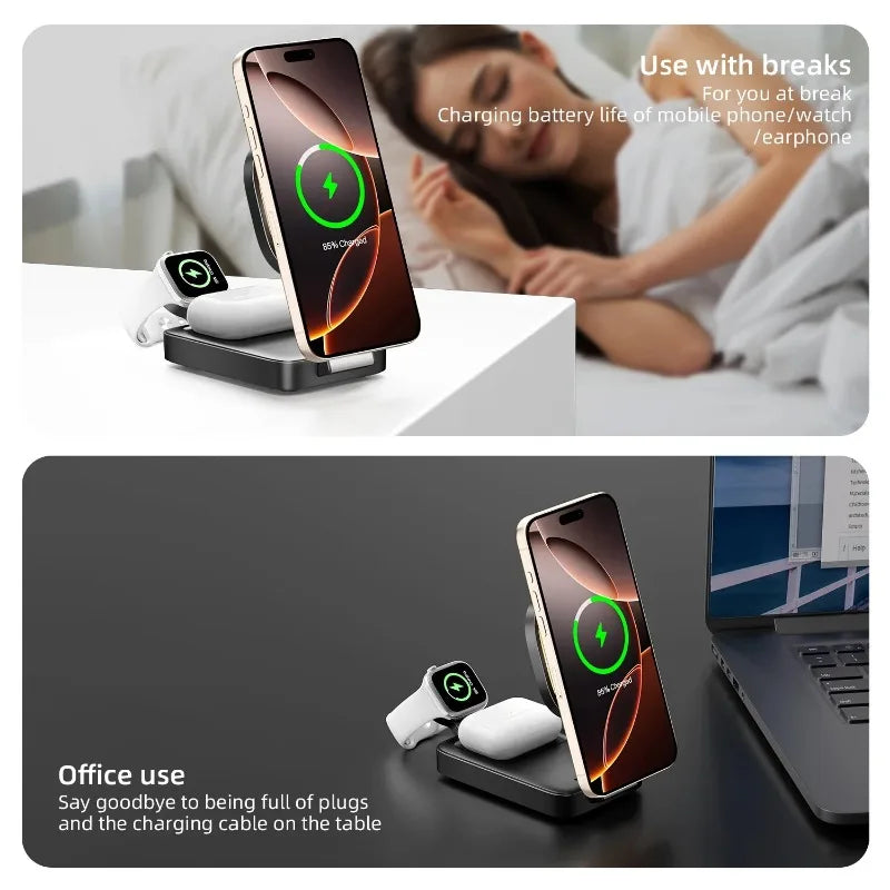 3-in-1 Magnetic Wireless Charger Folding Station – - Image 4