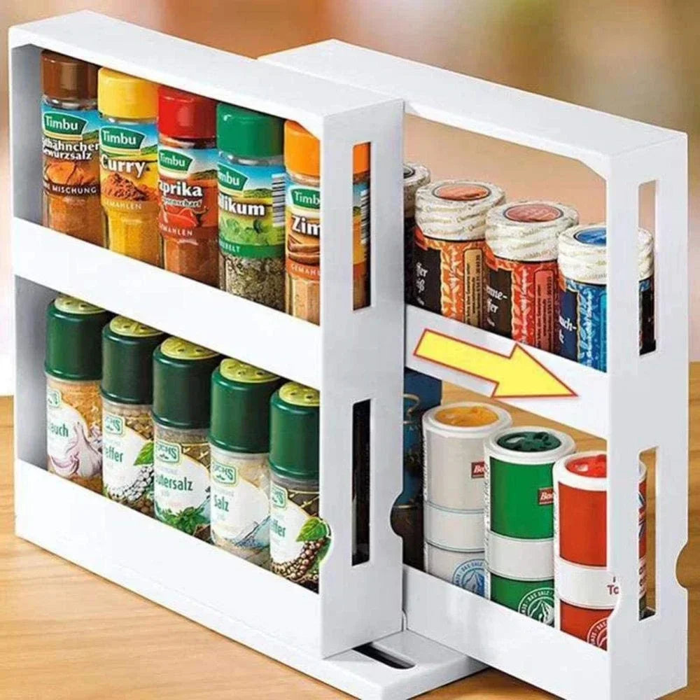 2-Tier Rotating Spice Organizer Rack - Image 4