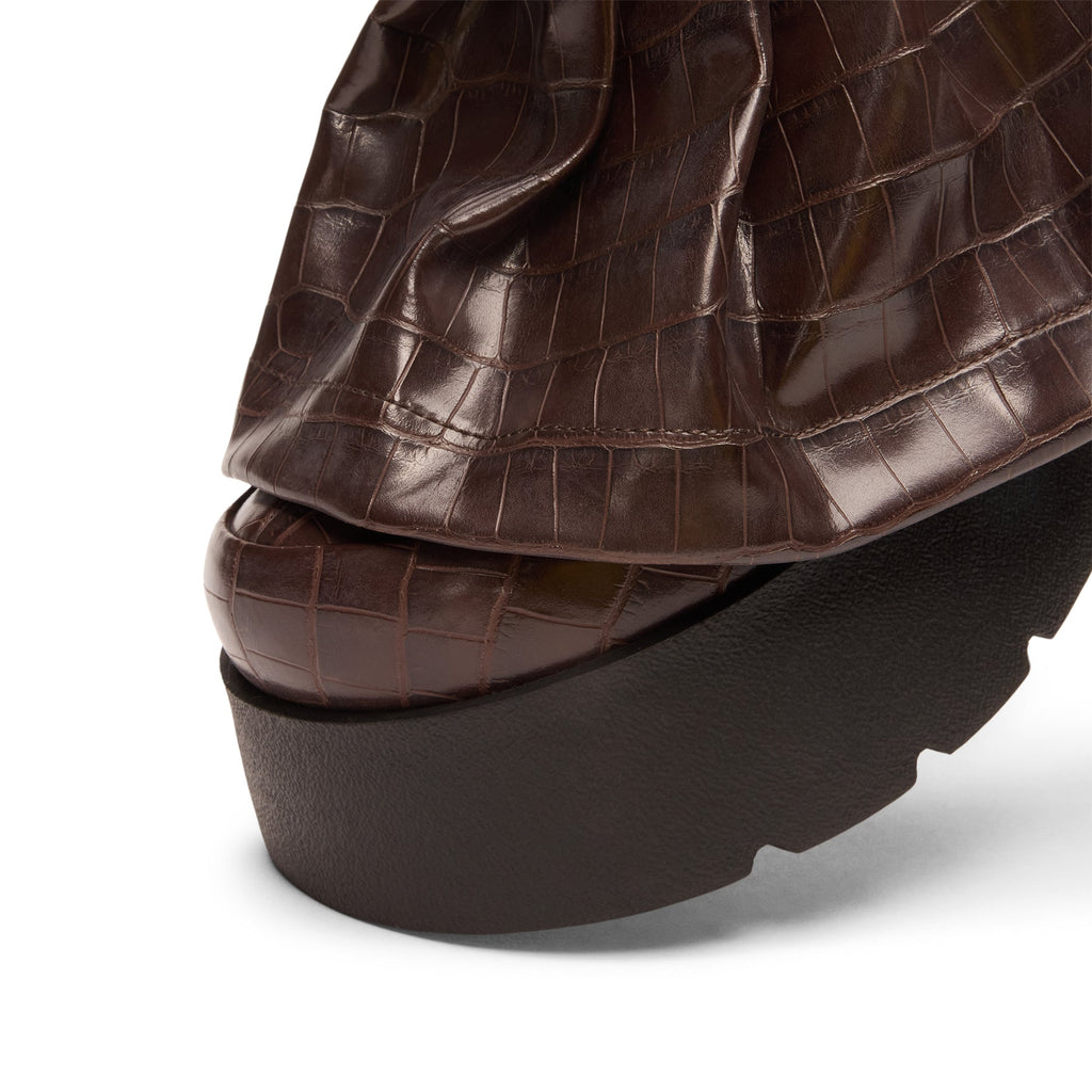 GANNI Kat Croc High Boot (Chocolate Fondant) - Image 6