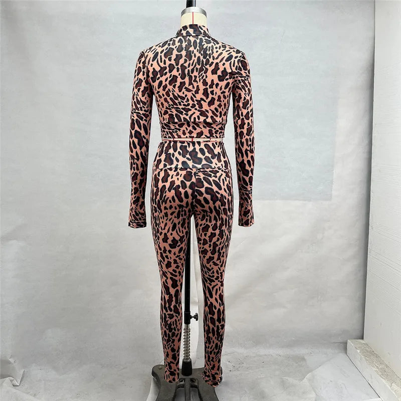 Shestyle Leopard Print Two-Piece Women’s Workout Set - Image 6