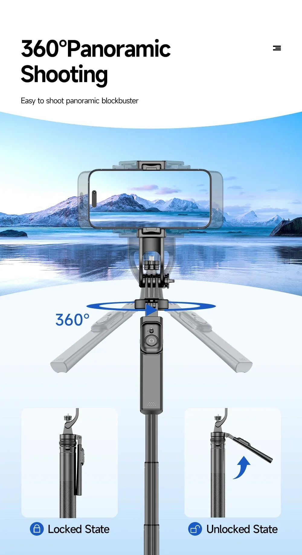 Tripod Stand with Wireless Bluetooth Remote - Image 11