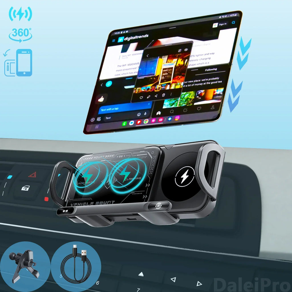 Foldable Wireless Car Phone Holder