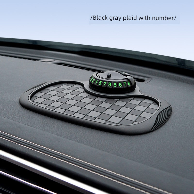 Suction Dashboard Car Mount - B- 11 black and gray grid-with number plate + bracket