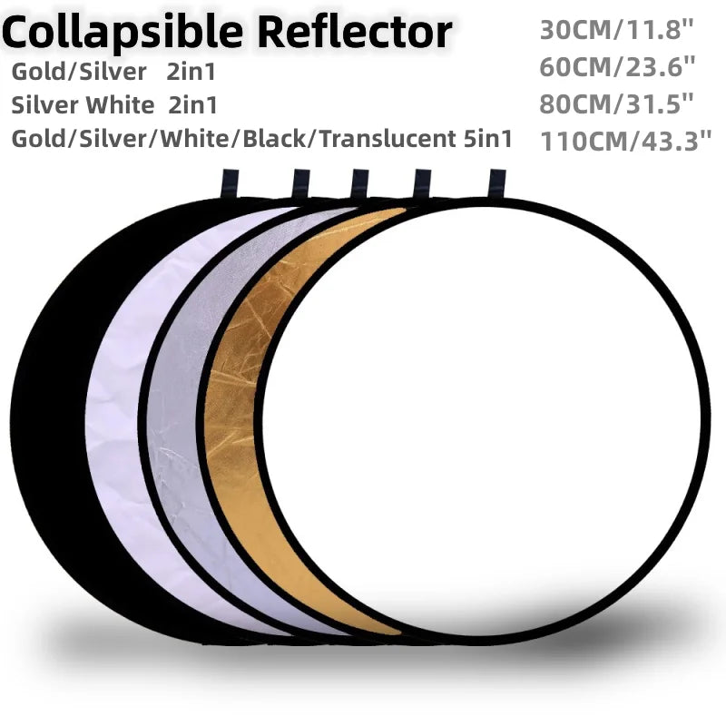 RF01 5-in-1 Collapsible Round Photography Reflector - Image 2