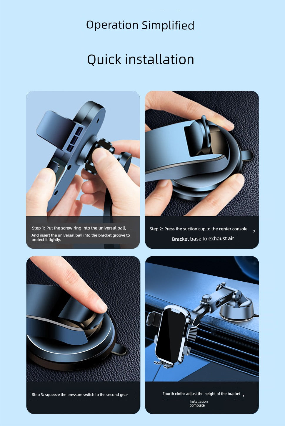 Suction Air Vent Car Phone Holder - Image 5