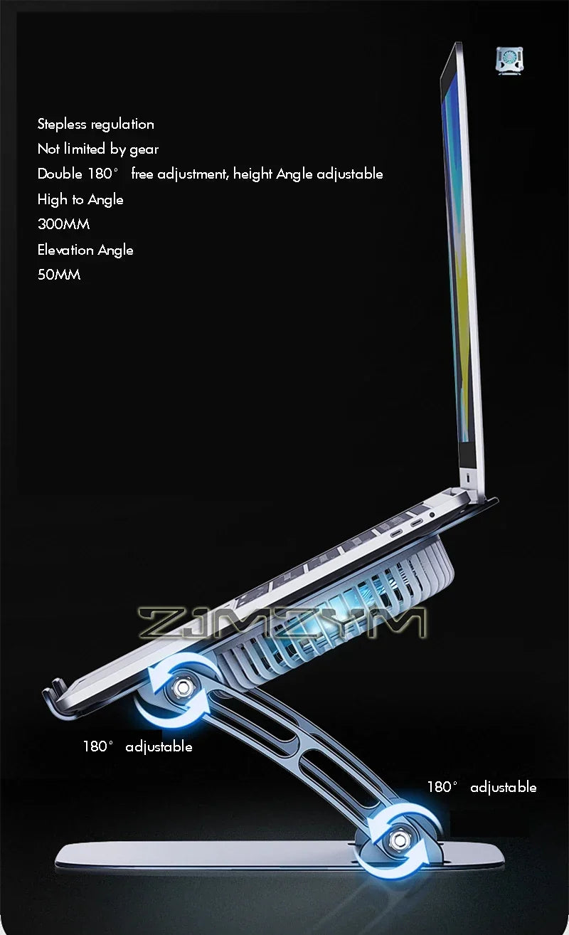 Aluminum Laptop Stand with Cooling Fan - Image 7
