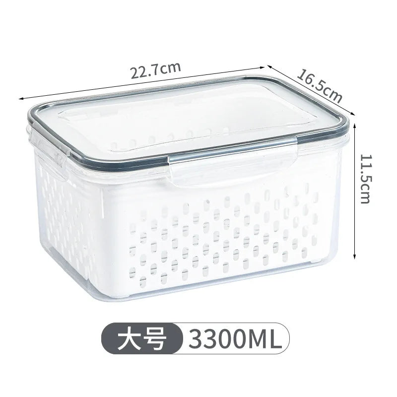 Multipurpose Refrigerator Storage Container with Drain Basket - Image 9
