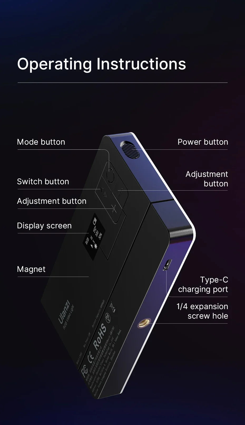 Ulanzi LT002 7" RGB Pocket Fill Light - Image 23