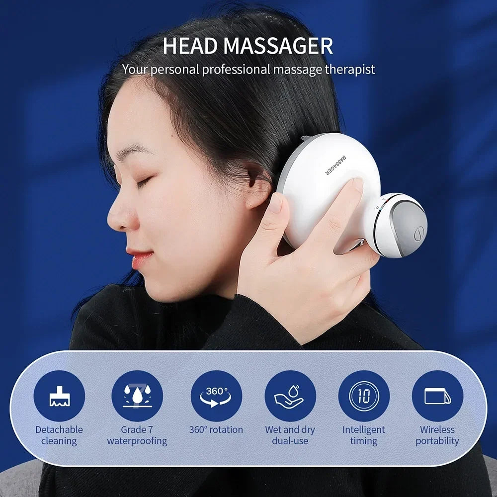 3D Waterproof Electric Head Massager - Image 12