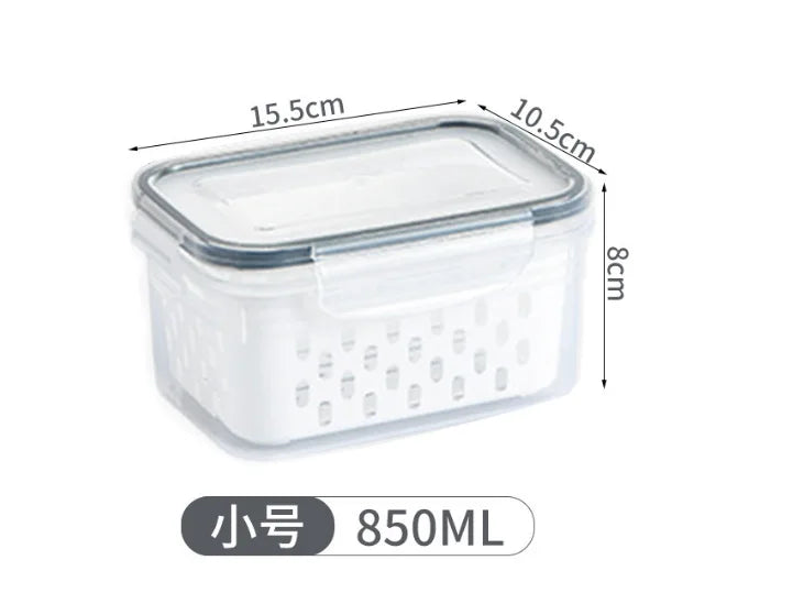 Multipurpose Refrigerator Storage Container with Drain Basket - Image 7