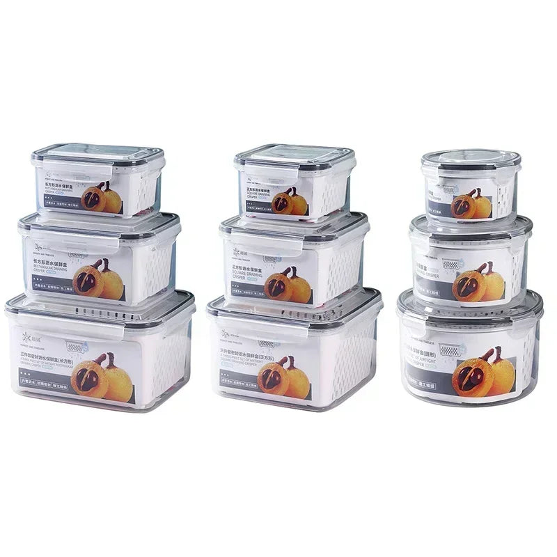 Multipurpose Refrigerator Storage Container with Drain Basket - Image 4