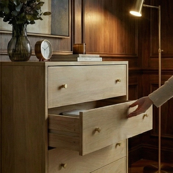 Minimalist Mango Wood Light Oak Oslo Chest of 3 Drawers - Image 2