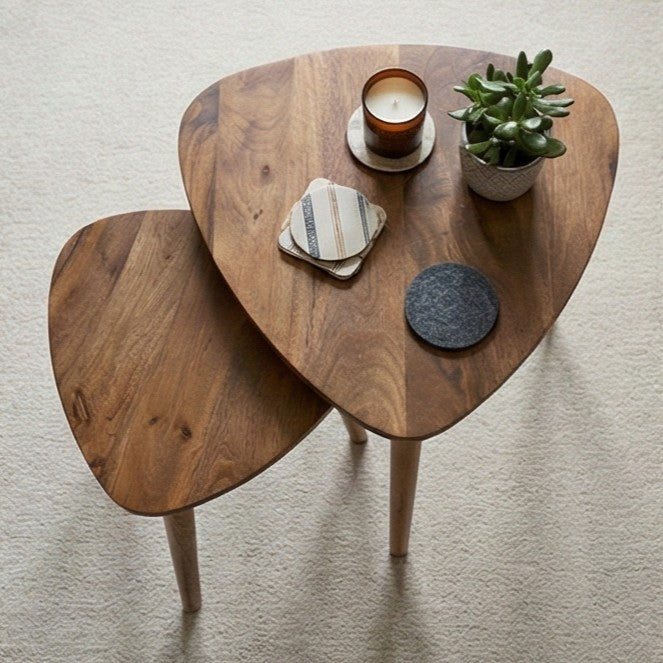 Nest of Tables in Solid Mango Wood - Image 2