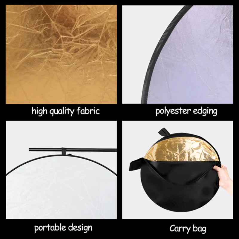 RF01 5-in-1 Collapsible Round Photography Reflector - Image 5