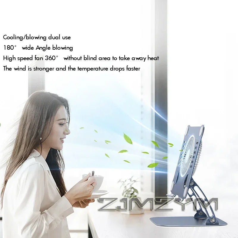 Aluminum Laptop Stand with Cooling Fan - Image 2