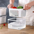 Multipurpose Refrigerator Storage Container with Drain Basket