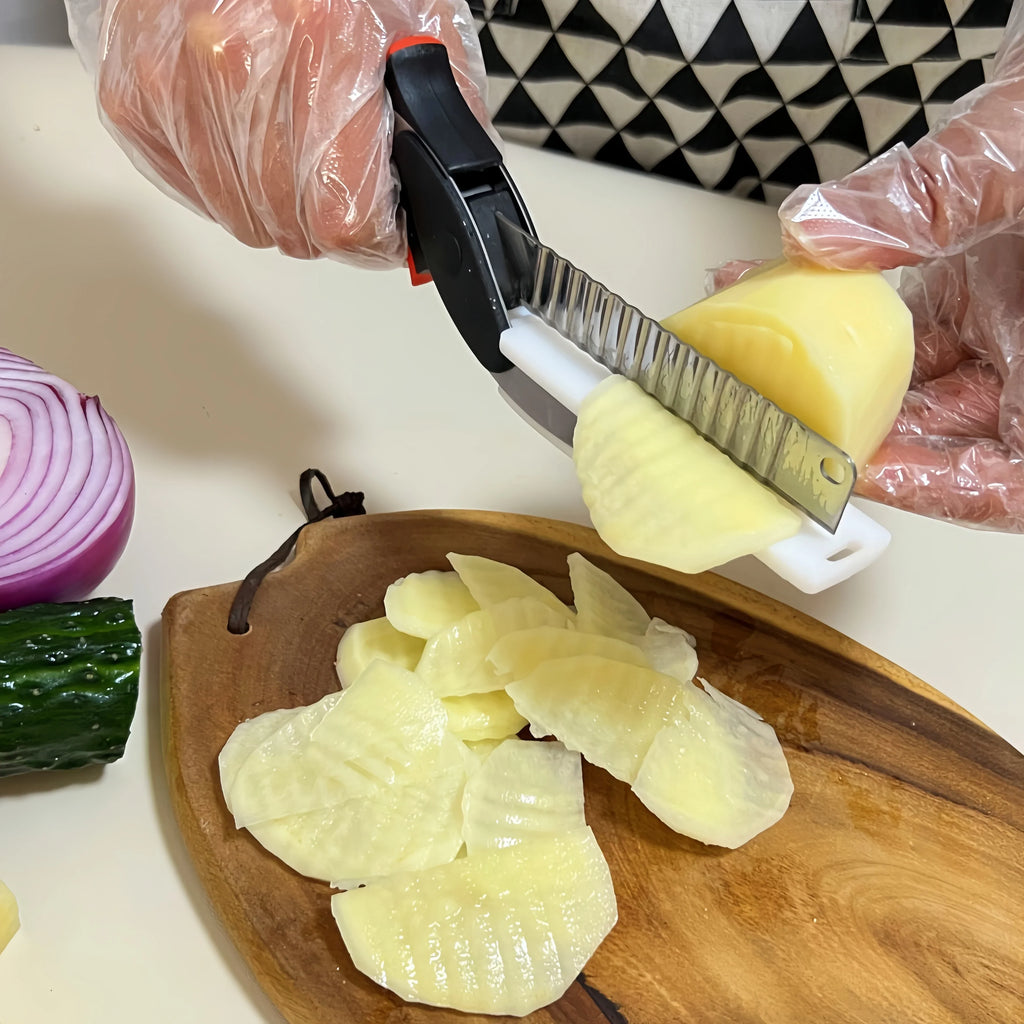 Multifunctional Separable Kitchen Knife, Cutting Board & Wavy Scissors - Image 8