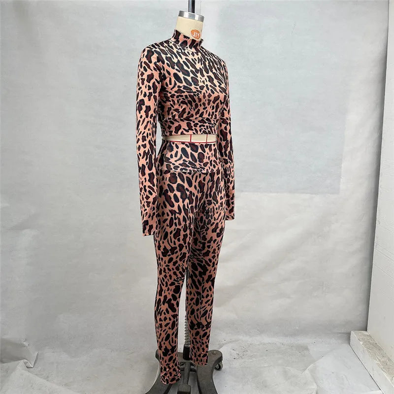 Shestyle Leopard Print Two-Piece Women’s Workout Set - Image 5